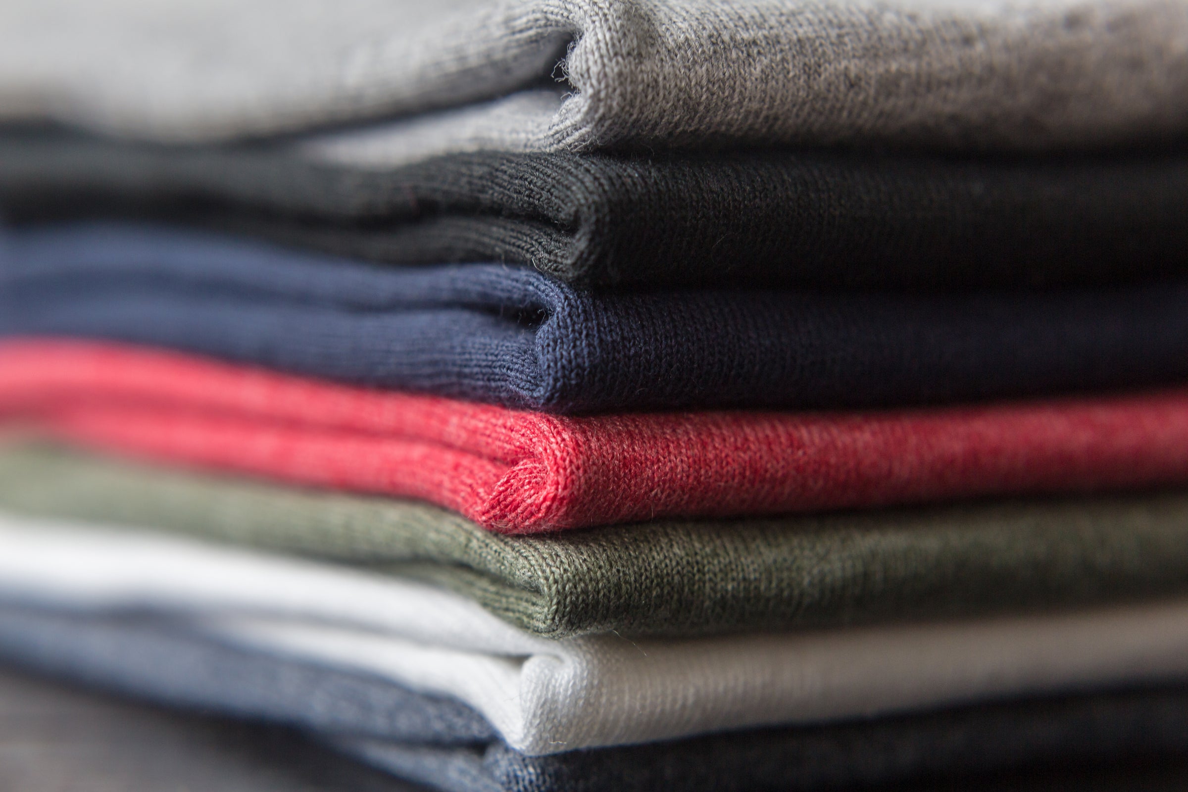 Stack of folded household textiles